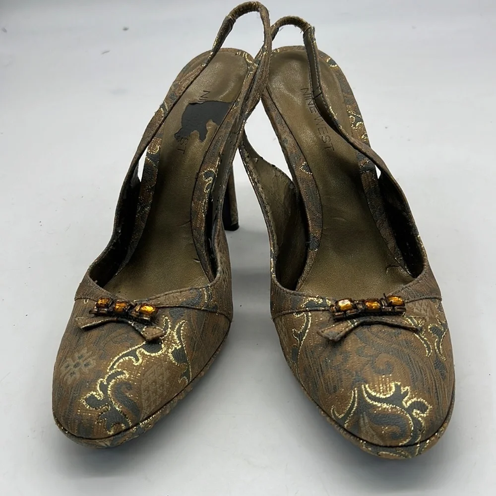 Nine West Dress Heels with Sling Back Heel size 9.5 M